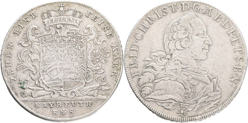 Brandenburg FRIEDRICH CHRISTIAN 1 Thaler 1766 ES, Davenport#2041 Ag.27,96g 41mm ...