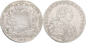 Brandenburg FRIEDRICH CHRISTIAN 1 Thaler 1766 ES, Davenport#2041 Ag.27,96g 41mm mint Bayreuth R!