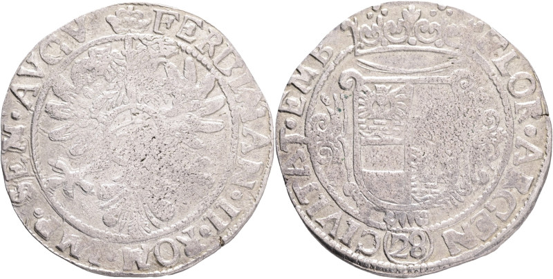 Free City EMDEN, FERDINAND II. 29 Stuiver, ND (1624-37), KM#10, Ag. 19,63g, 40mm...