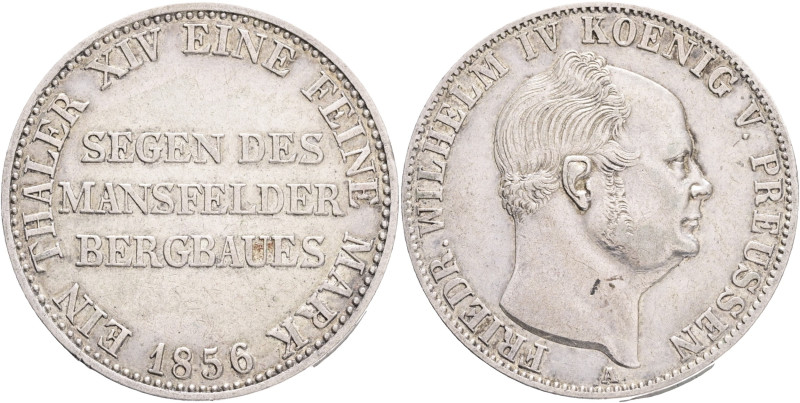 PRUSSIA FRIDRICH WILHELM IV. 1 Vereinsthaler 1856 A, KM#466, Thun#261, Ag. 750 2...