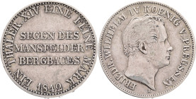 PRUSSIA FRIDRICH WILHELM IV. 1 Thaler 1842 A, KM#446, Thun#257, Ag. 750 22,27g, 34 mm, Berlin