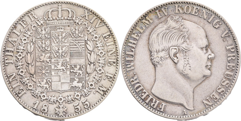 PRUSSIA FRIDRICH WILHELM IV. 1 Vereinsthaler 1855 A, KM#465 Ag.750 22,17g 34mm, ...