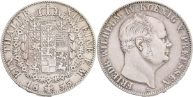 PRUSSIA FRIDRICH WILHELM IV. 1 Vereinsthaler 1855 A, KM#465 Ag.750 22,17g 34mm, Berlin, patina