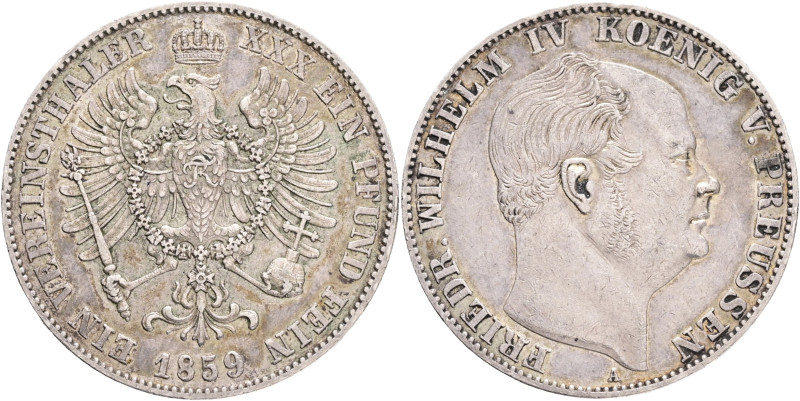 PRUSSIA FRIDRICH WILHELM IV. 1 Vereinsthaler 1859 A ,KM#471 Ag.900 18,51g 34mm, ...