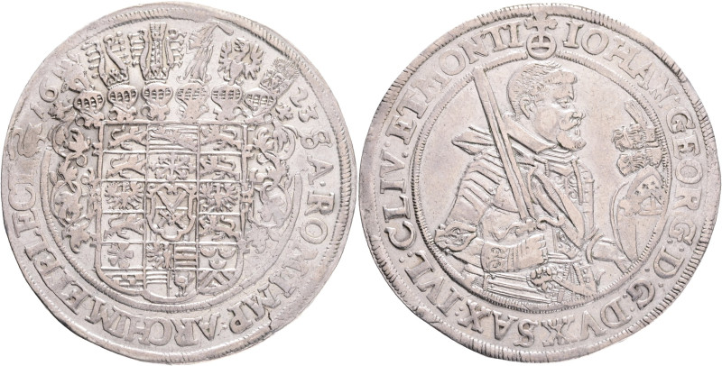 SAXONY HANS GEORGE I. Wolkenstein 1 Thaler 1623, KM#90 Ag. 28,95g 43mm mint Wolk...