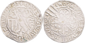 SAXONY  FRIEDRICH II. princ WILLIAM III. 1 Schildgroschen ND 1440-64, not cleaned, Krug#1025,Saur#4376 , Ag. , 2,41g 27mm mint Freiberg