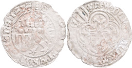 SAXONY FREDERICK II. princ William III. 1 Schildgroschen ND 1442-1445 Rad XXIII/16  Ag.  2,38g 27mm Freiberg
