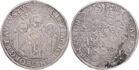 SAXONY Electors CHRISTIAN II., JOHANN GEORG, AUGUST  1 Thaler 1593, Dav#9820, Ag. 28,86g, 41mm, patina