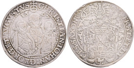 SAXONY Electors CHRISTIAN II., JOHANN GEORG, AUGUST  1 Thaler 1597 Dav#9820 Ag. 28,89g 41mm