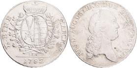 SAXONY FRIEDRICH AUGUST III. 1 Thaler 1782 IEC, Buck#159  Ag.28,00g 40 mm mint Dresden