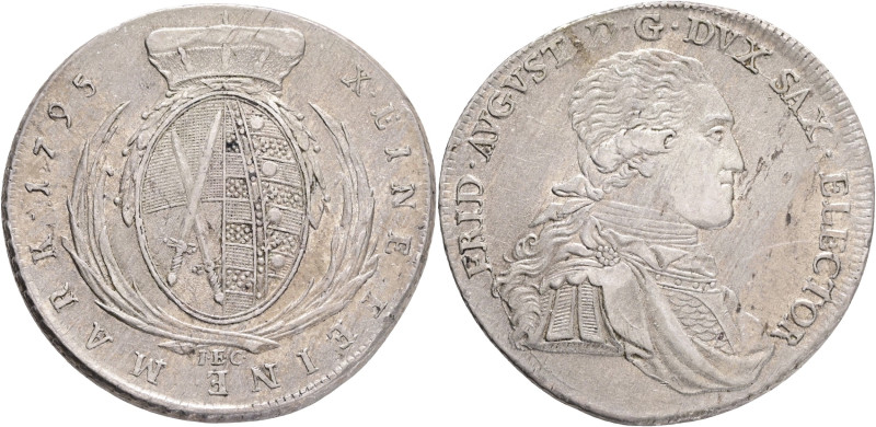 SAXONY FRIEDRICH AUGUST III. 1 Conventionsthaler 1795 IEC , KM#1027 Ag.833 27,91...