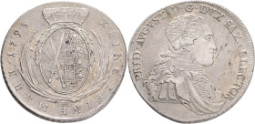 SAXONY FRIEDRICH AUGUST III. 1 Conventionsthaler 1795 IEC , KM#1027 Ag.833 27,91g 41,50mm mint Dresden