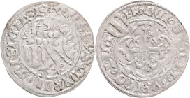 SAXONY MEISSEN  FRIEDRICH IV.&WILLIAM II. 1 Schildgroschen ND 1406-40, Krug#720 Ag. 2,10g 28mm mint Gotha