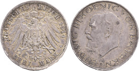 BAVARIA LUDVIG III. 3 Mark 1914 D, patina, J#52, Ag.900 16,67g, 33mm, Munchen