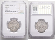 HAMBURG 2 Mark 1904 J, the city of Bremen, KM#250, J#59, Ag.900 11,11g 28mm, Hamburg , NGC6642356-009 NGC MS 62