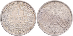 PRUSSIA WILHELM II. 1 Mark 1914 D, Munchen, J#17 Ag.900 5,556g, 24/1,4mm
