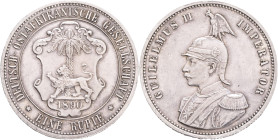 WILHELM II., EAST AFRICA 1 Rupee 1890, KM#2, Ag.917 11,69g,  30mm, Berlin