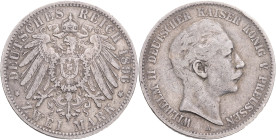 PRUSSIA WILHELM II. 2 Mark 1896 A,  J#102, Ag.900 11,05g, 28/2 mm, Berlin