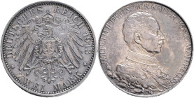 PRUSSIA WILHELM II. 2 Mark 1913 A Silver Jubilee Reign  J#111, Ag.900 11,11g, 28mm Berlin  patina