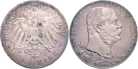 Saxony-Altenburg ERNST I. 5 Mark 1903 A 50th Anniversary of the Reign of Ernst I., J#144, Ag.900 27,77g , 38mm, Berlin, patina