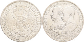 Schwerin -Mecklenburg FRIEDRICH FRANZ IV. 5 Mark 1915 A, KM#341,J#89, Ag.900 27,77g 38mm, Berlin