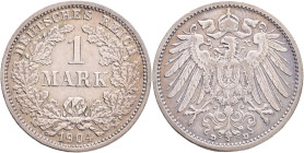 PRUSSIA WILHELM II. 1 Mark 1904 D, Munchen, J#17 Ag.900 5,556g, 24/1,4mm