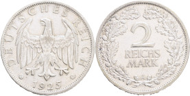 Weimar republic 2 Mark 1925 A,  J#320, Ag. 500 10g, 26 mm, Berlin