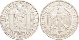 Weimar republic 3 Mark 1928 D 1000th Anniversary Founding of Dinkelsbühl, J#334 Ag.500 15g 30mm mint Münich