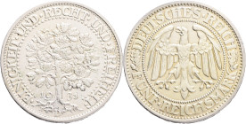 Weimar republic 5 Mark 1931 D,  " Oak" , J#331 Ag.500 25g 36mm, Munchen