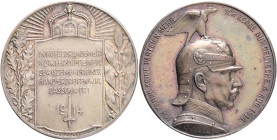 MEDAL Silver Medal - 4.8.1914  …..Ich kenne nur Deutsche, declaration of war on Belgium,  Ag.900 17,31 34mm, punch