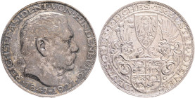 MEDAL Silver Medal, HINDENBURG 1927 D, Kenast#386 , Ag.900 24,98g 36,14mm, Munchen, patina