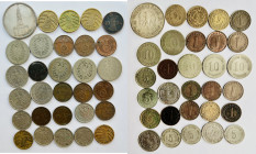 Lot 30 coins 1918-1945 1 Pfenig 5x, 6x with cross, 2 Pfenig 5x , 5 Pfenig 5x, 10 pfenig 5x, 50 Pfenig 3x, Ag 5 Mark 1x