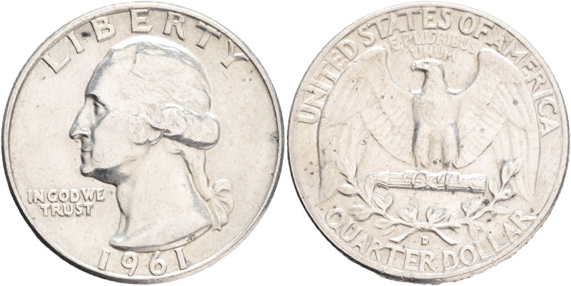 USA Quarter Dollar Washington 1961 D Denver , KM#164 Ag.900 6,25g 

UNC