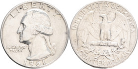 USA Quarter Dollar Washington 1961 D Denver  , KM#164 Ag.900 6,25g