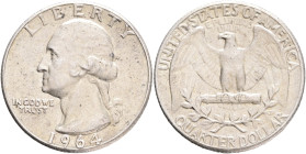 USA Quarter Dollar Washington 1964 Philadelphia  , KM#164 Ag.900 6,25g