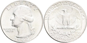 USA Quarter Dollar Washington 1964 D Denver  , KM#164 Ag.900 6,25g