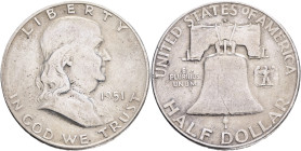 USA Half Dollar Franklin 1951 S San Francisco , KM#199 Ag.900 12,5g