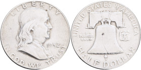 USA Half Dollar Franklin 1952 Philadelphia , KM#199 Ag.900 12,5g