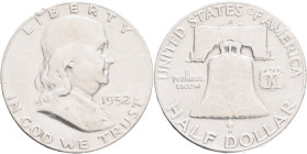 USA Half Dollar Franklin 1952 S San Francisco , KM#199 Ag.900 12,55g , hair lines