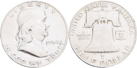 USA Half Dollar Franklin 1954 D Denver , KM#199 Ag.900 12,49g