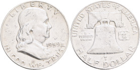 USA Half Dollar Franklin 1959 D Denver , KM#199 Ag.900 12,31g
