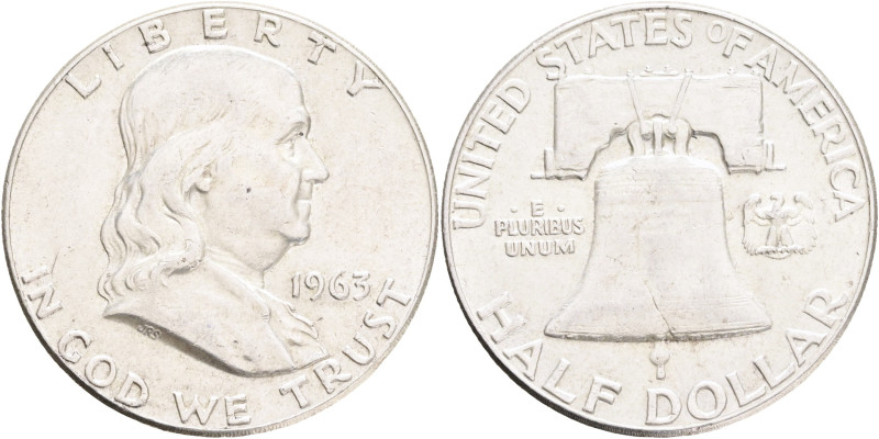 USA Half Dollar Franklin 1963 Philadelphia , KM#199 Ag.900 12,47g 

UNC-
