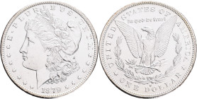 USA 1 Dollar MORGAN 1879 S San Francisco , KM#110  Ag.900 26,60g,  variant slanted top arrow feather