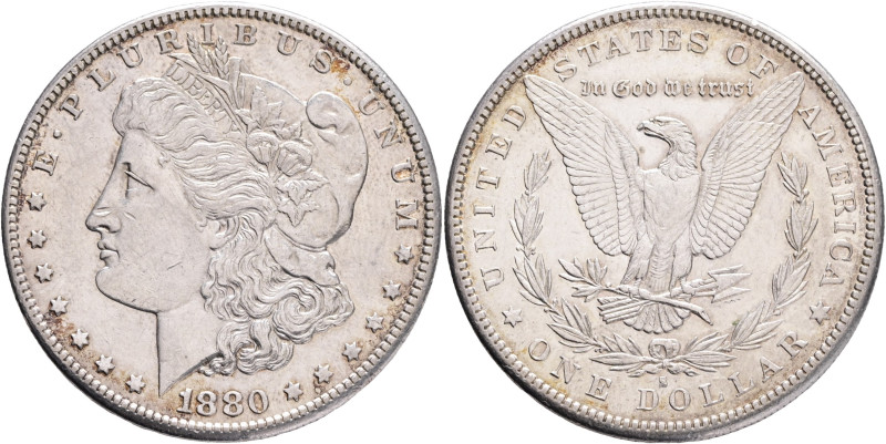 USA 1 Dollar MORGAN 1880 S San Francisco , KM#110 Ag.900 26,74g 

UNC-