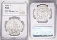 USA 1 Dollar MORGAN 1884 O New Orleans , KM#110 NGC 6020667-009 NGC MS61