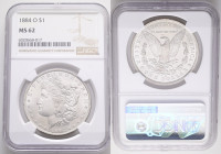 USA 1 Dollar MORGAN 1884 O New Orleans , KM#110 NGC 6020668-017 NGC MS62