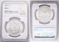 USA 1 Dollar MORGAN 1887 Philadelphia  , KM#110 NGC 6020667-010 NGC MS61