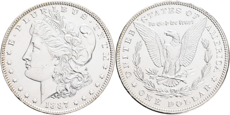 USA 1 Dollar MORGAN 1887 Philadeplphia , KM#110 Ag.900 26,72g 

UNC-