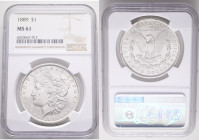 USA 1 Dollar MORGAN 1889 Philadelphia  , KM#110 NGC 6020667-012 NGC MS61