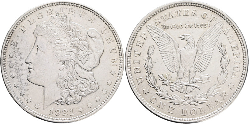 USA 1 Dollar MORGAN 1921 Philadeplphia , KM#110 Ag.900 26,69g 

UNC-